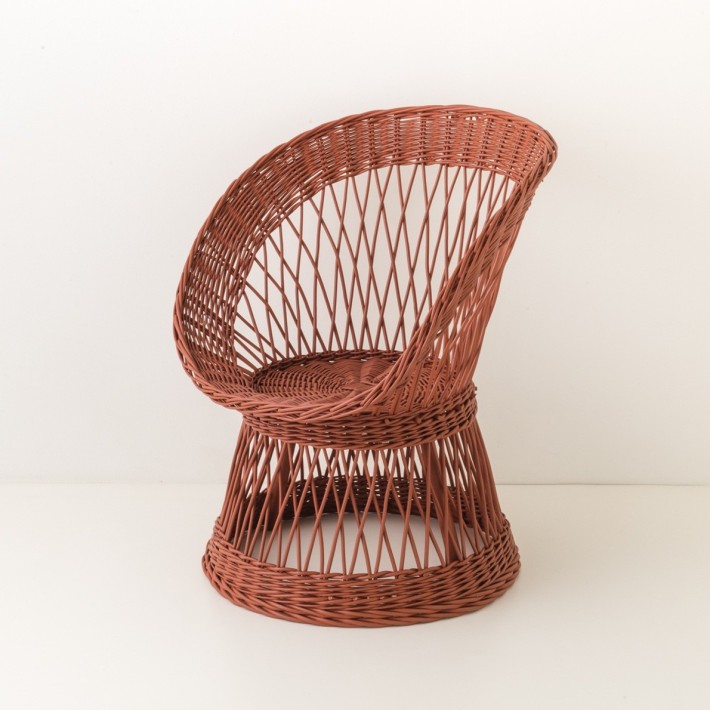 Wicker coloured armchair Franz