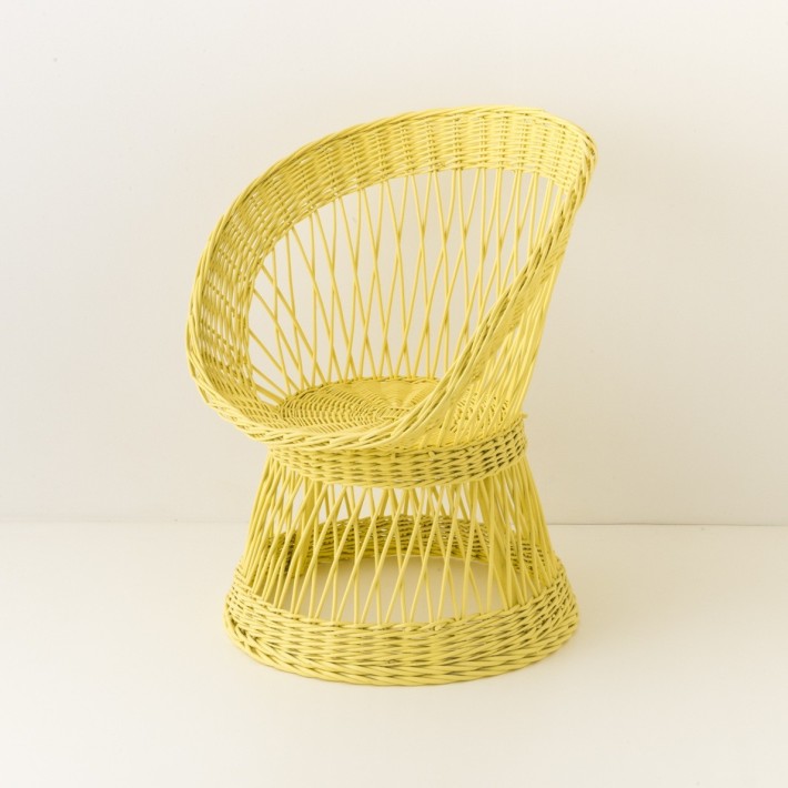 Wicker coloured armchair Franz