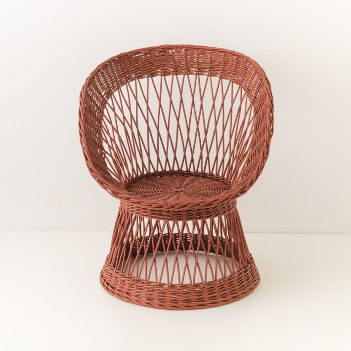 Wicker coloured armchair Franz