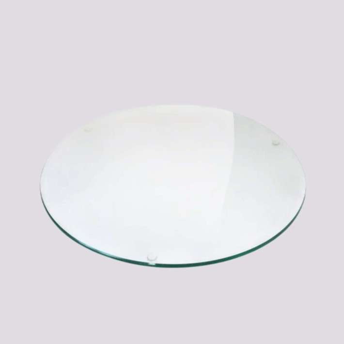 Round glass tray, diameter 80 cm