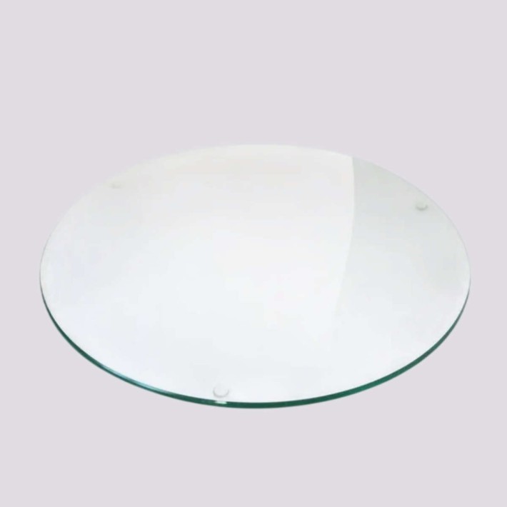 Plateau rond en verre 110 cm de diamètre