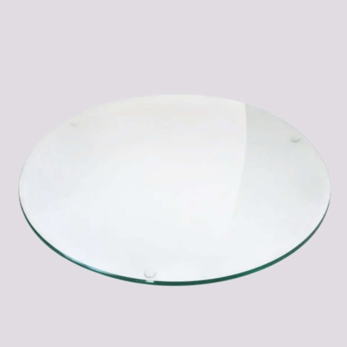 Round glass tray, diameter 130 cm