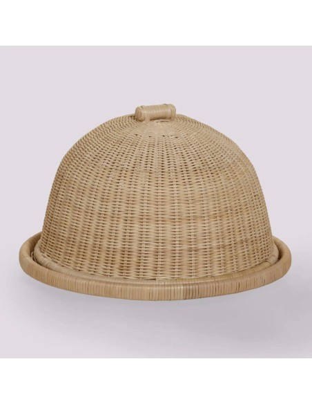 Natural rattan fruit tray and dome