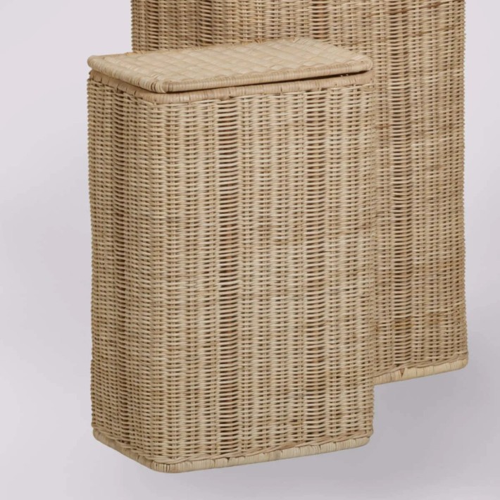 Medium rectangular rattan laundry basket by KOK MAISON