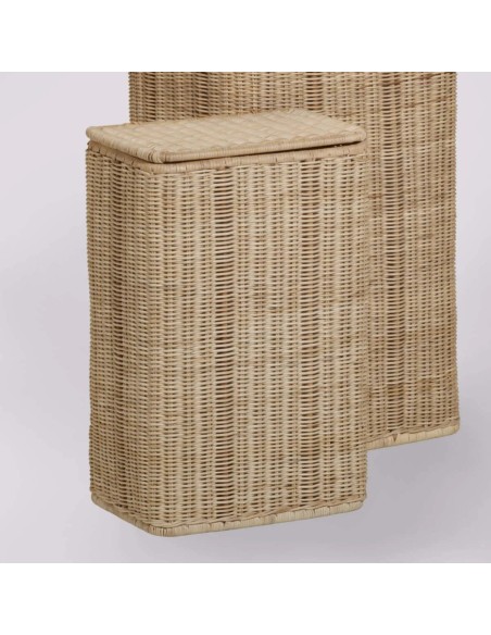 Medium rectangular rattan laundry basket by KOK MAISON