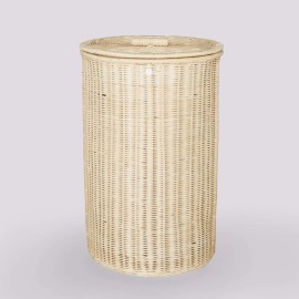 Large round natural rattan laundry basket