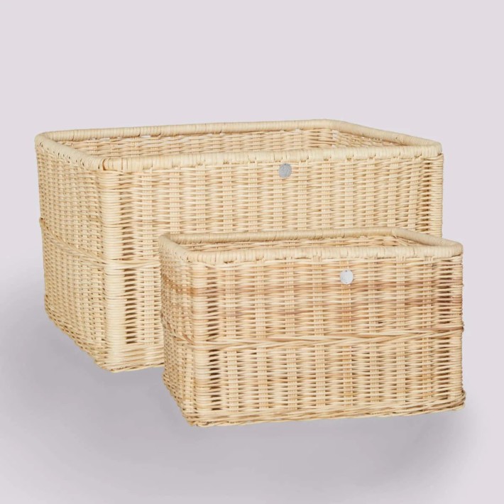 Set of 2 rectangular baskets in natural rattan KOK MAISON