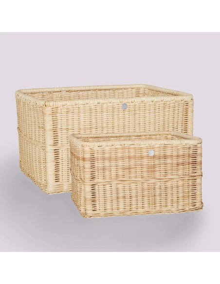 Set of 2 rectangular baskets in natural rattan KOK MAISON