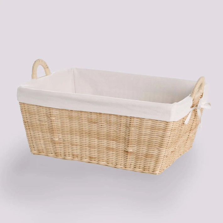 Large natural rattan laundry basket