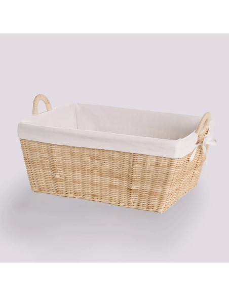 Large natural rattan laundry basket