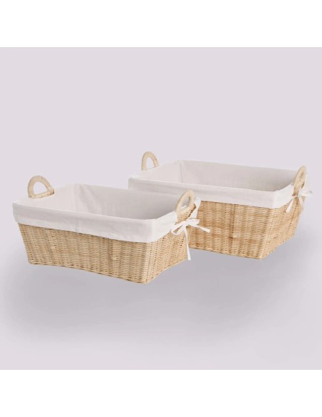 Set of 2 natural rattan laundry baskets by Kok Maison