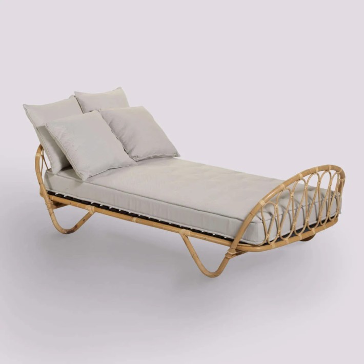 Vintage-style rattan basket bed 90x190 by KOK MAISON