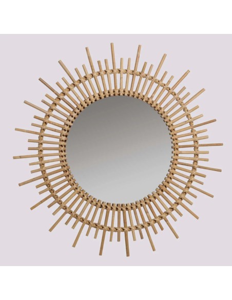 Miroir planète en rotin style vintage