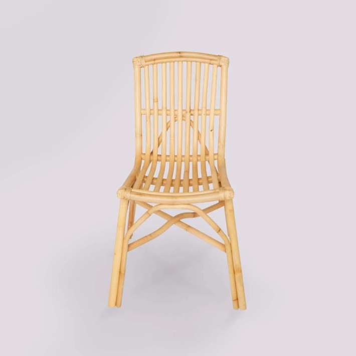 Front view of MAGALIE vintage rattan chair