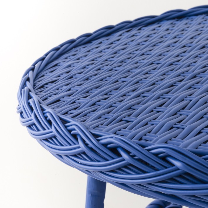 Mélina lacquered wicker table with woven top