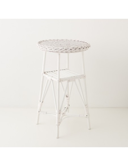 Mélina lacquered wicker table with woven top