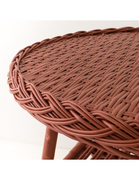 Mélina lacquered wicker table with woven top