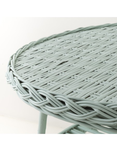 Mélina lacquered wicker table with woven top