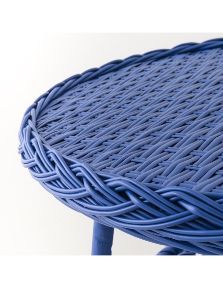 Mélina lacquered wicker table with woven top
