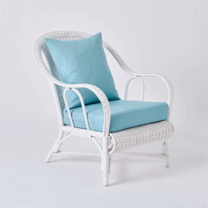 Fauteuil PRIMAVERA tissu azur