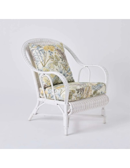 PRIMAVERA armchair in bouquet écru fabric