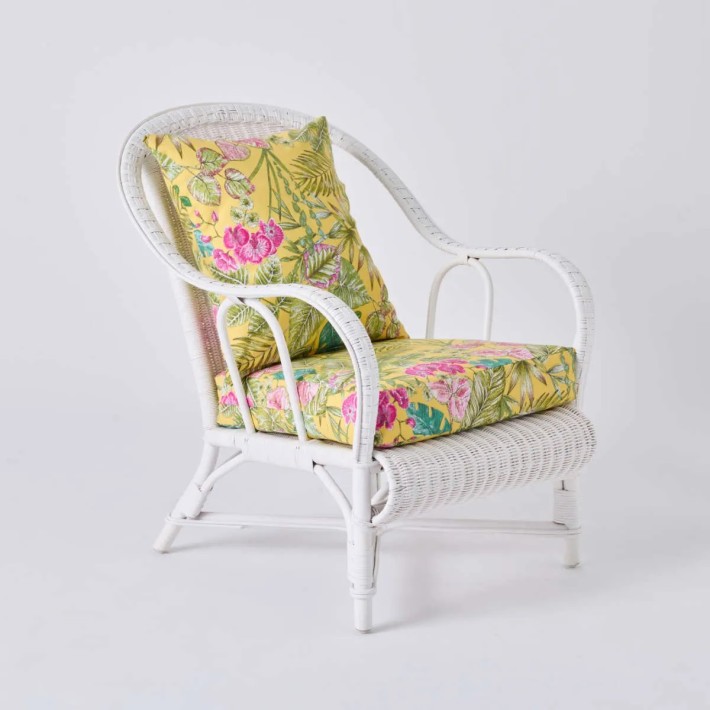 PRIMAVERA armchair in bouquet yellow fabric