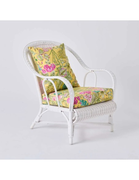 PRIMAVERA armchair in bouquet yellow fabric