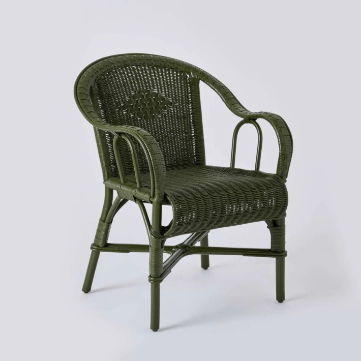 PRIMAVERA rattan table chair in bronze green