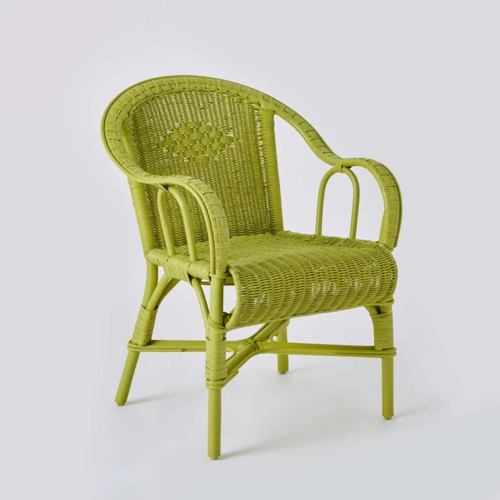 Fauteuil de table collection PRIMAVERA laqué couleur vert gazon