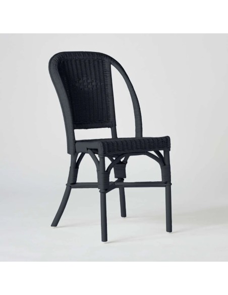 Rotin laqué noir chaise PRIMAVERA par KOK MAISON