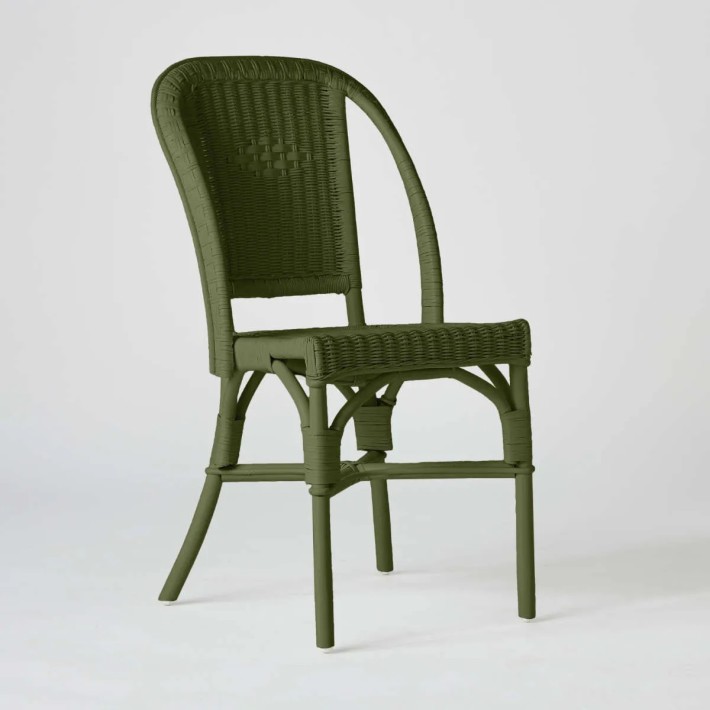 Bronze green lacquered rattan chair from the PRIMAVERA collection