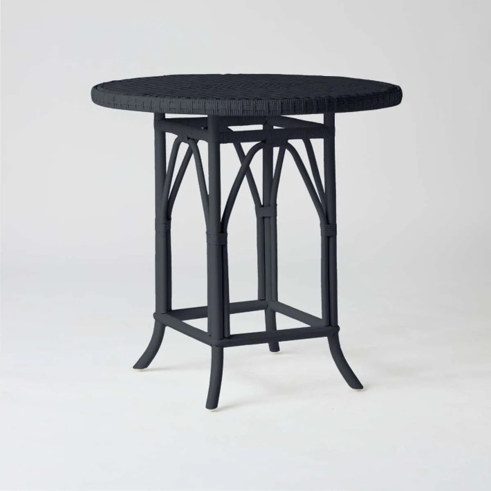 Table de repas / guéridon rotin laqué noir PRIMAVERA