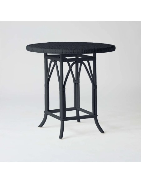 PRIMAVERA black lacquered rattan dining table/pedestal table