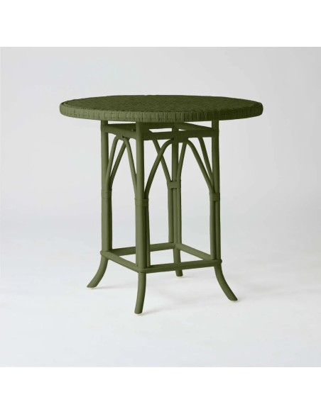 PRIMAVERA bronze green lacquered rattan dining table/pedestal table