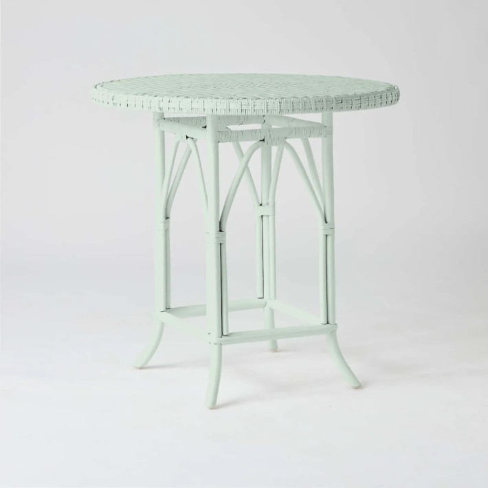 Table de repas / guéridon rotin laqué pistache PRIMAVERA