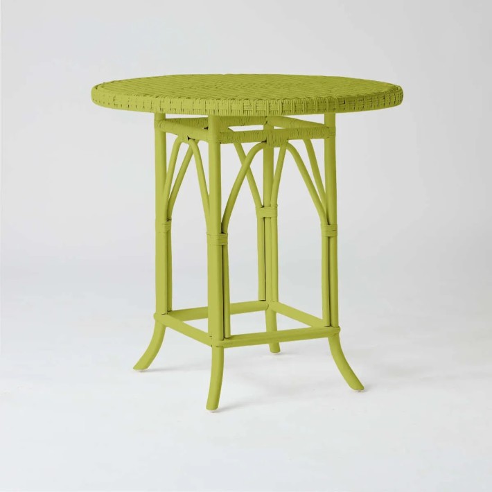 PRIMAVERA lawn green lacquered rattan dining table/pedestal table