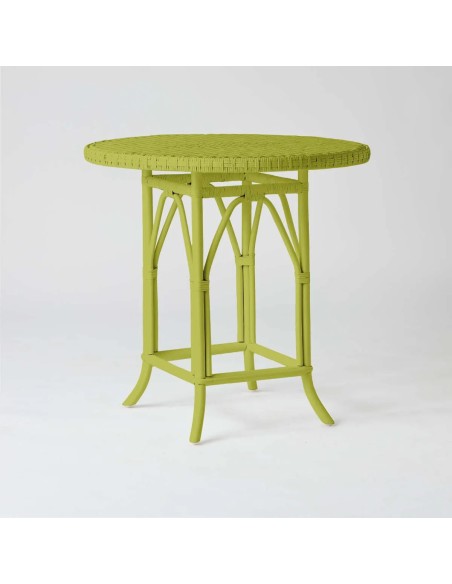 PRIMAVERA lawn green lacquered rattan dining table/pedestal table