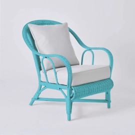 PRIMAVERA collection armchair in coral-coloured lacquered rattan 2