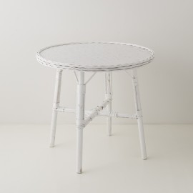 Table de repas diamètre 80 cm en osier laqué Mélanie