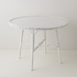 Table repas diamètre 100 cm en osier laqué Mélanie 2