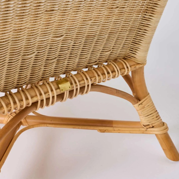 Détail tressage dos fauteuil en rotin NANTUCKET