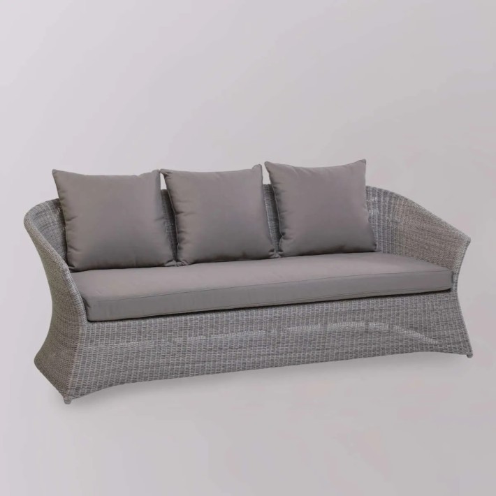 Zenith 3-seater garden sofa in pebble resin from KOK MAISON