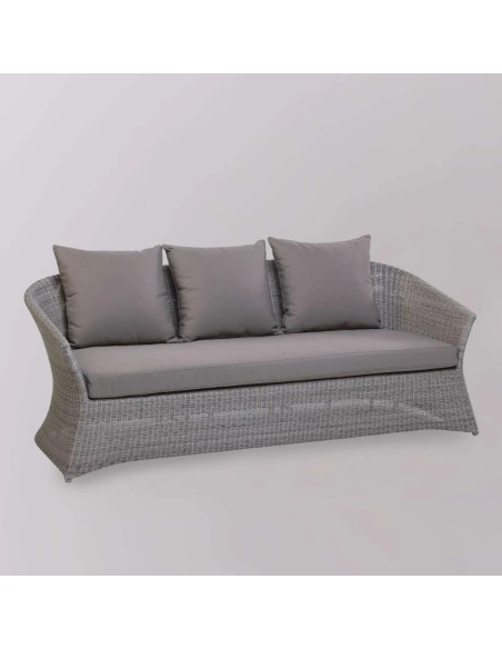 Zenith 3-seater garden sofa in pebble resin from KOK MAISON