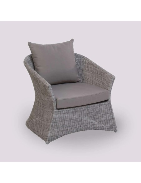 Fauteuil de jardin en résine tressée Zenith gris galet