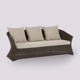 Zenith brown pepper resin 3-seater garden sofa