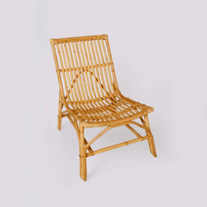 DAVID vintage rattan armchair, 3/4 view