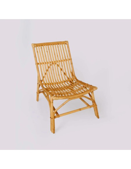 DAVID vintage rattan armchair, 3/4 view
