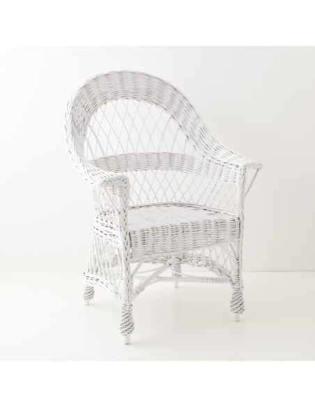 Fauteuil en osier laqué TOM