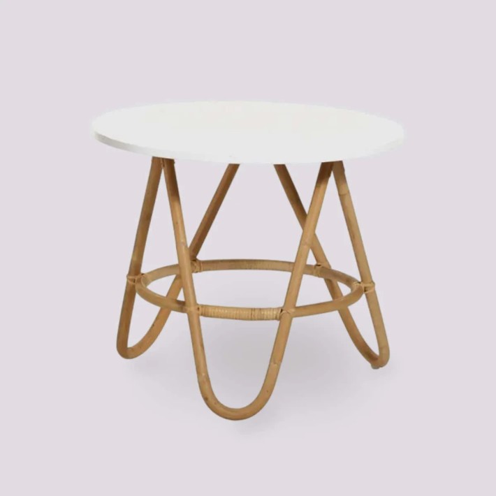 Table basse diabolo avec plateau stratifié blanc