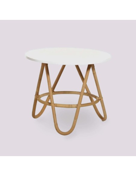 Diabolo coffee table with white laminate top